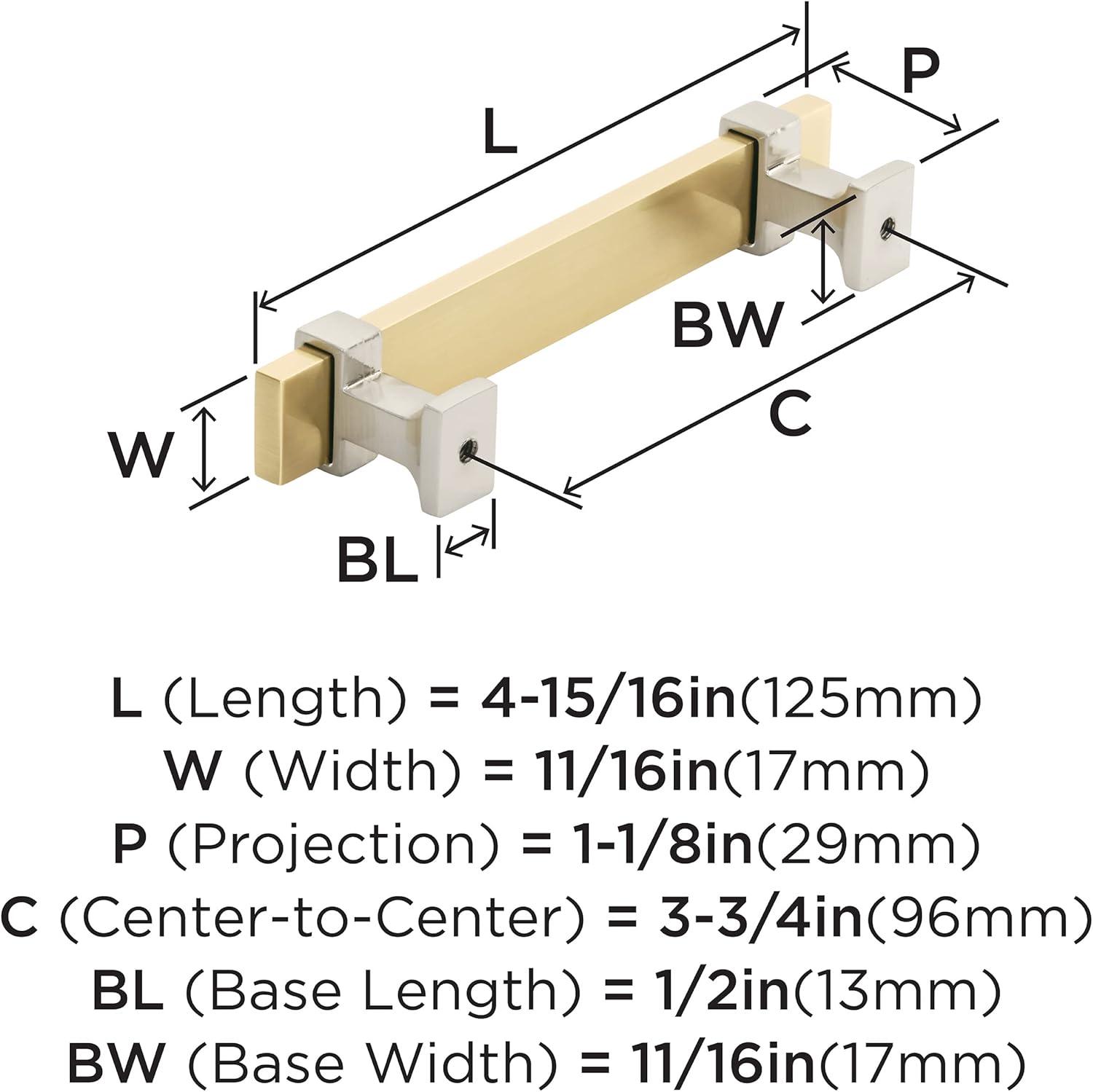 imageAmerock Cabinet Pull Brushed Matte BlackSatin Nickel 5116 inch 128 mm Center to Center Overton 1 Pack Drawer Pull Drawer Handle Cabinet HardwareBrushed GoldSatin Nickel