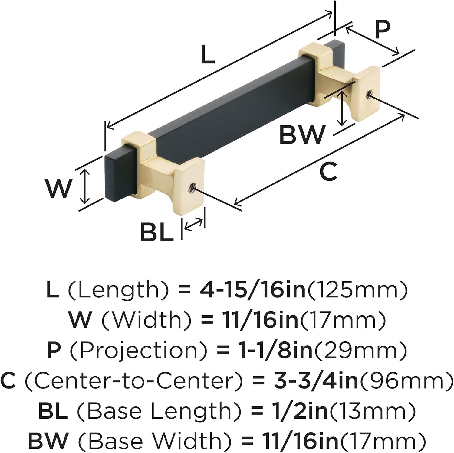 imageAmerock Cabinet Pull Brushed Matte BlackSatin Nickel 5116 inch 128 mm Center to Center Overton 1 Pack Drawer Pull Drawer Handle Cabinet HardwareBrushed Matte BlackBrushed Gold