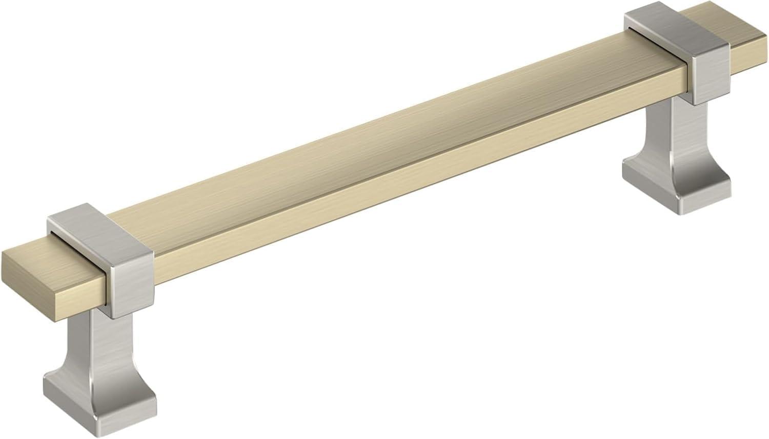 imageAmerock Cabinet Pull Brushed Matte BlackSatin Nickel 5116 inch 128 mm Center to Center Overton 1 Pack Drawer Pull Drawer Handle Cabinet HardwareGolden ChampagneSatin Nickel