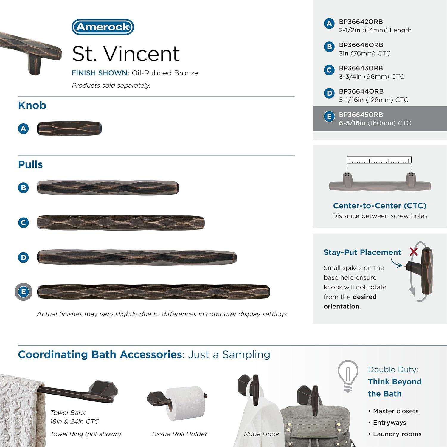 imageAmerock Cabinet Pull Champagne Bronze 5116 inch 128 mm Center to Center St Vincent 1 Pack Drawer Pull Drawer Handle Cabinet HardwareOil Rubbed Bronze