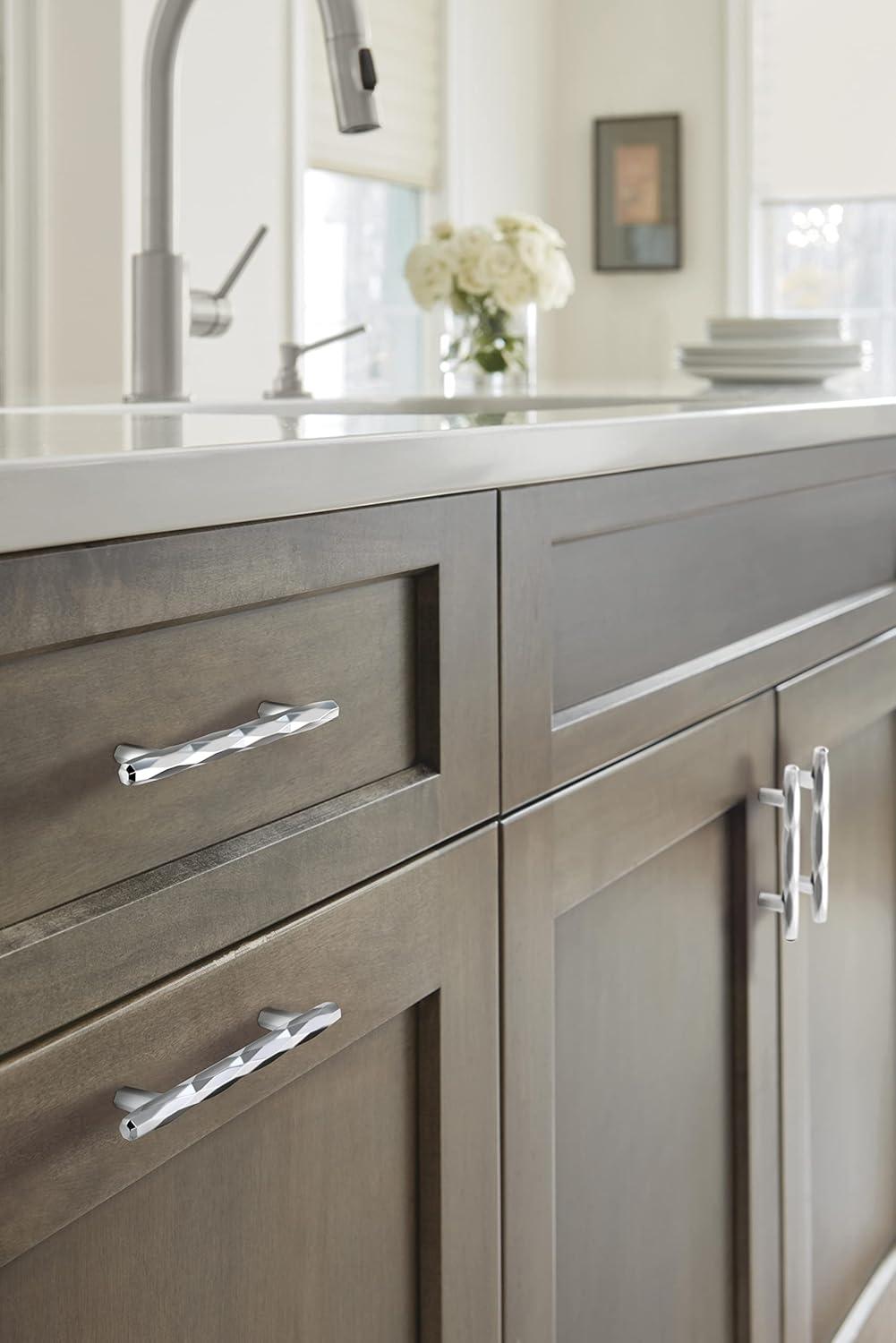 imageAmerock Cabinet Pull Champagne Bronze 5116 inch 128 mm Center to Center St Vincent 1 Pack Drawer Pull Drawer Handle Cabinet HardwarePolished Chrome