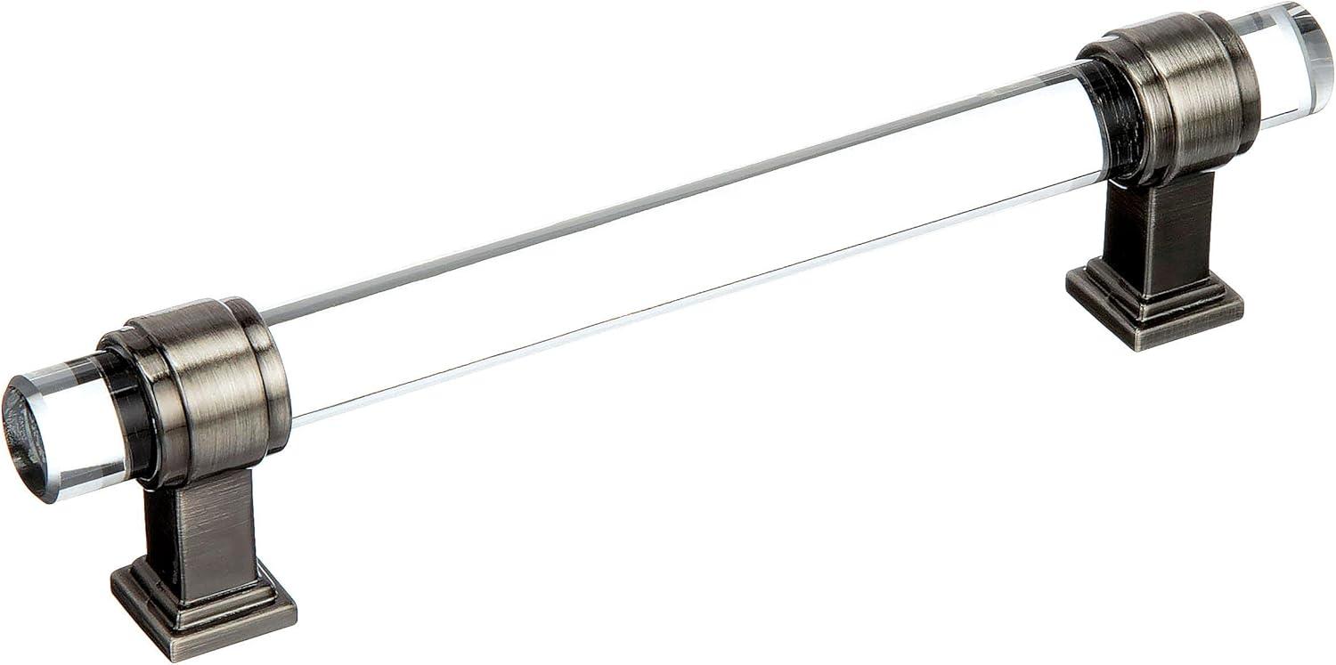 imageAmerock Cabinet Pull ClearGunmetal 6516 inch 160 mm Center to Center Glacio 1 Pack Drawer Pull Drawer Handle Cabinet HardwareClearGunmetal