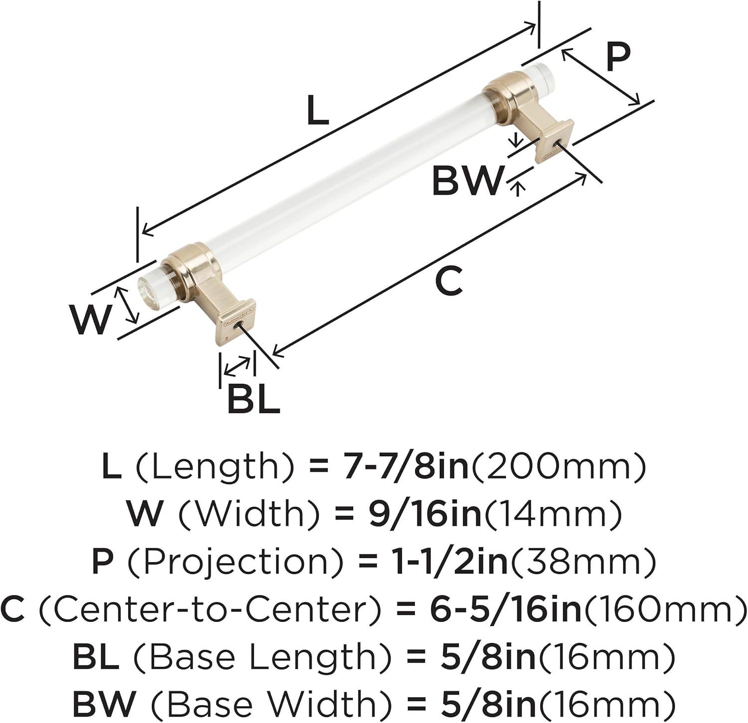 imageAmerock Cabinet Pull ClearPolished Chrome 5116 inch 128 mm Center to Center Glacio 1 Pack Drawer Pull Drawer Handle Cabinet HardwareClearChampagne Bronze