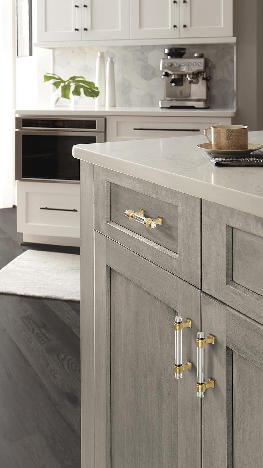 imageAmerock Cabinet Pull ClearPolished Chrome 5116 inch 128 mm Center to Center Glacio 1 Pack Drawer Pull Drawer Handle Cabinet HardwareClearChampagne Bronze