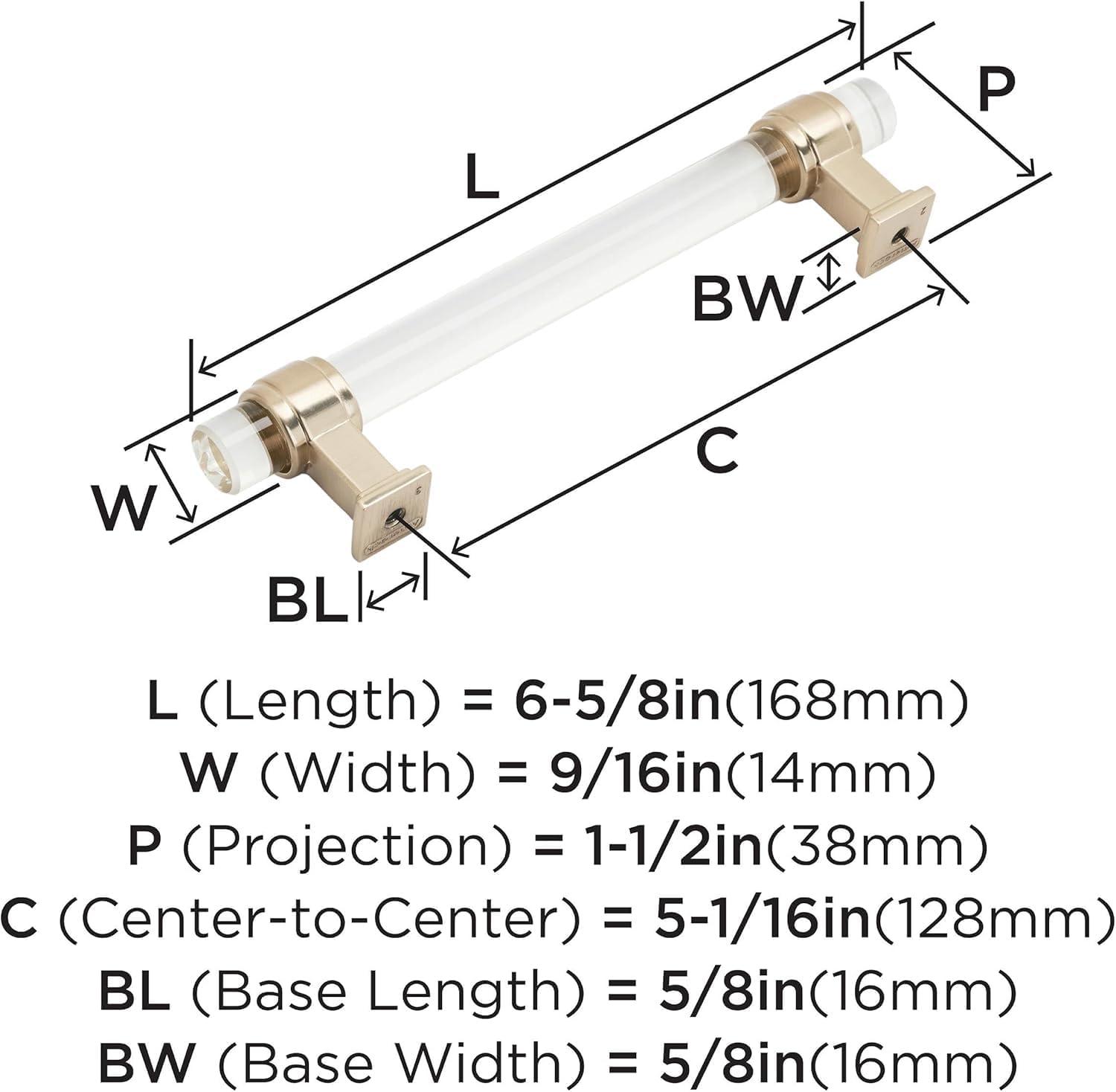 imageAmerock Cabinet Pull ClearPolished Chrome 5116 inch 128 mm Center to Center Glacio 1 Pack Drawer Pull Drawer Handle Cabinet HardwareClearChampagne Bronze