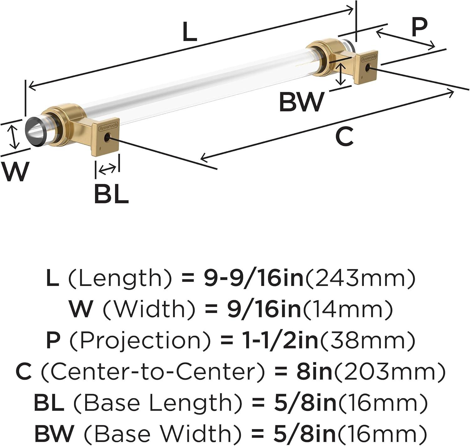 imageAmerock Cabinet Pull ClearPolished Chrome 5116 inch 128 mm Center to Center Glacio 1 Pack Drawer Pull Drawer Handle Cabinet HardwareClearChampagne Bronze