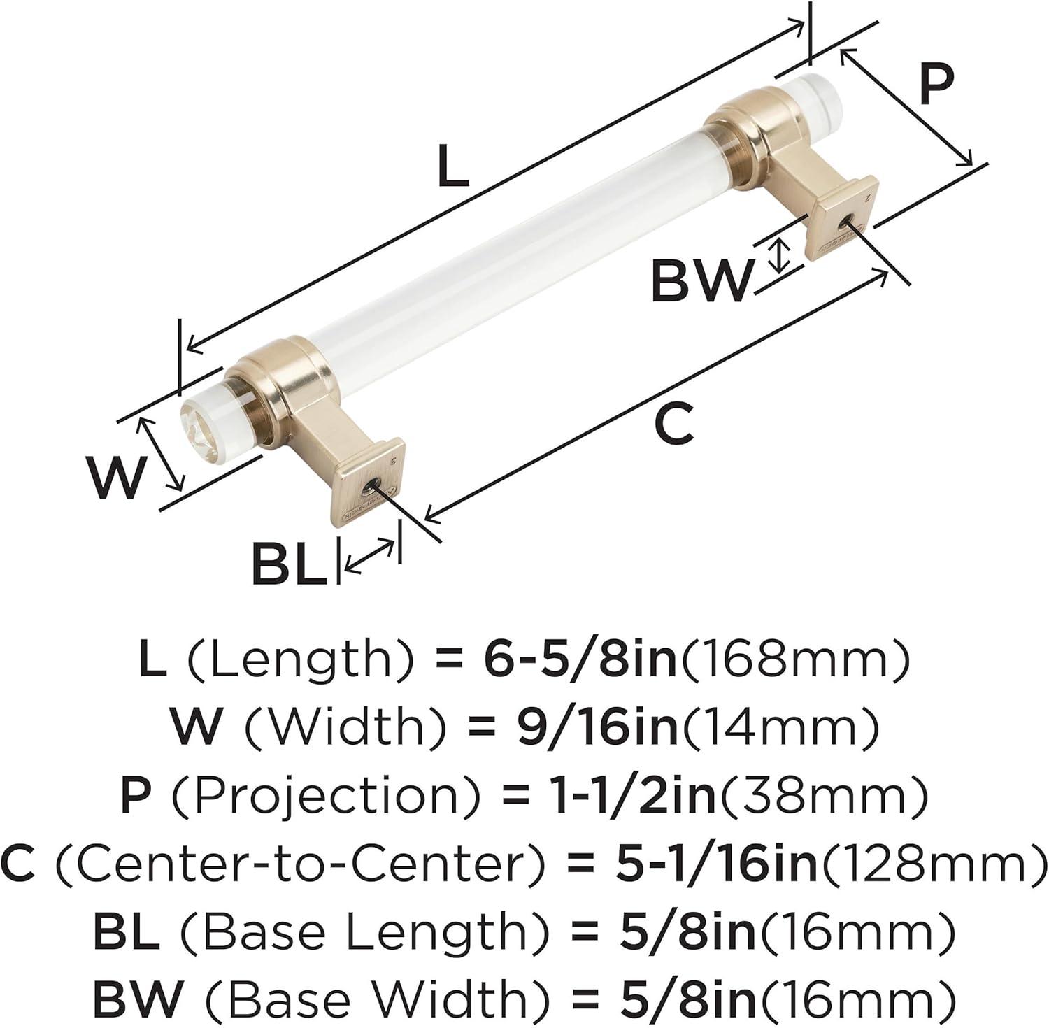 imageAmerock Cabinet Pull ClearPolished Chrome 5116 inch 128 mm Center to Center Glacio 1 Pack Drawer Pull Drawer Handle Cabinet HardwareClearChampagne Bronze