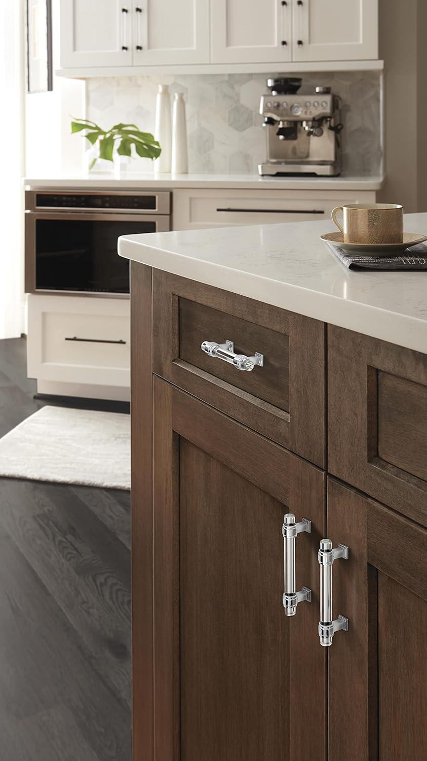 imageAmerock Cabinet Pull ClearPolished Chrome 5116 inch 128 mm Center to Center Glacio 1 Pack Drawer Pull Drawer Handle Cabinet HardwareClearPolished Chrome