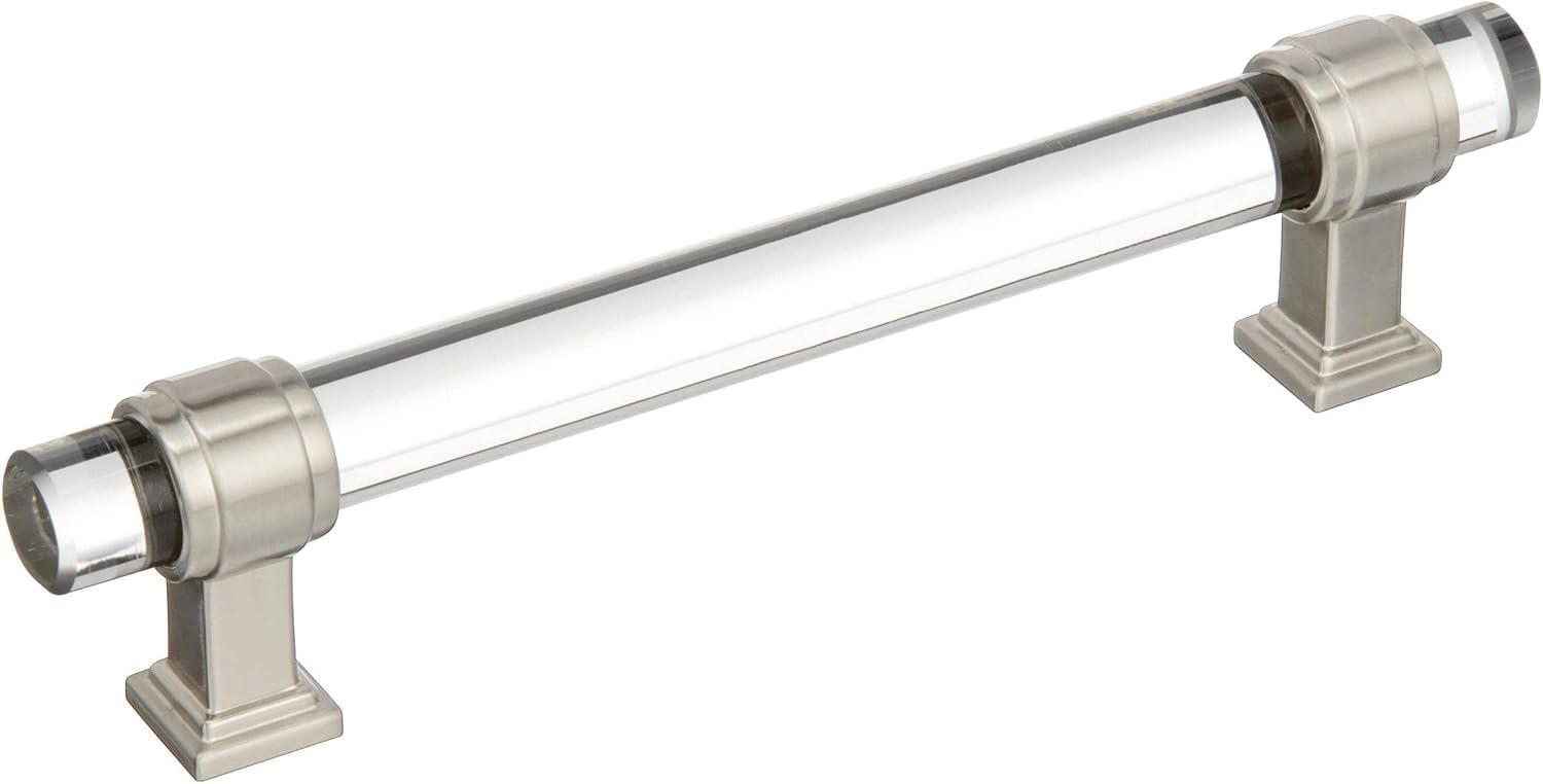 imageAmerock Cabinet Pull ClearPolished Chrome 5116 inch 128 mm Center to Center Glacio 1 Pack Drawer Pull Drawer Handle Cabinet HardwareClearSatin Nickel