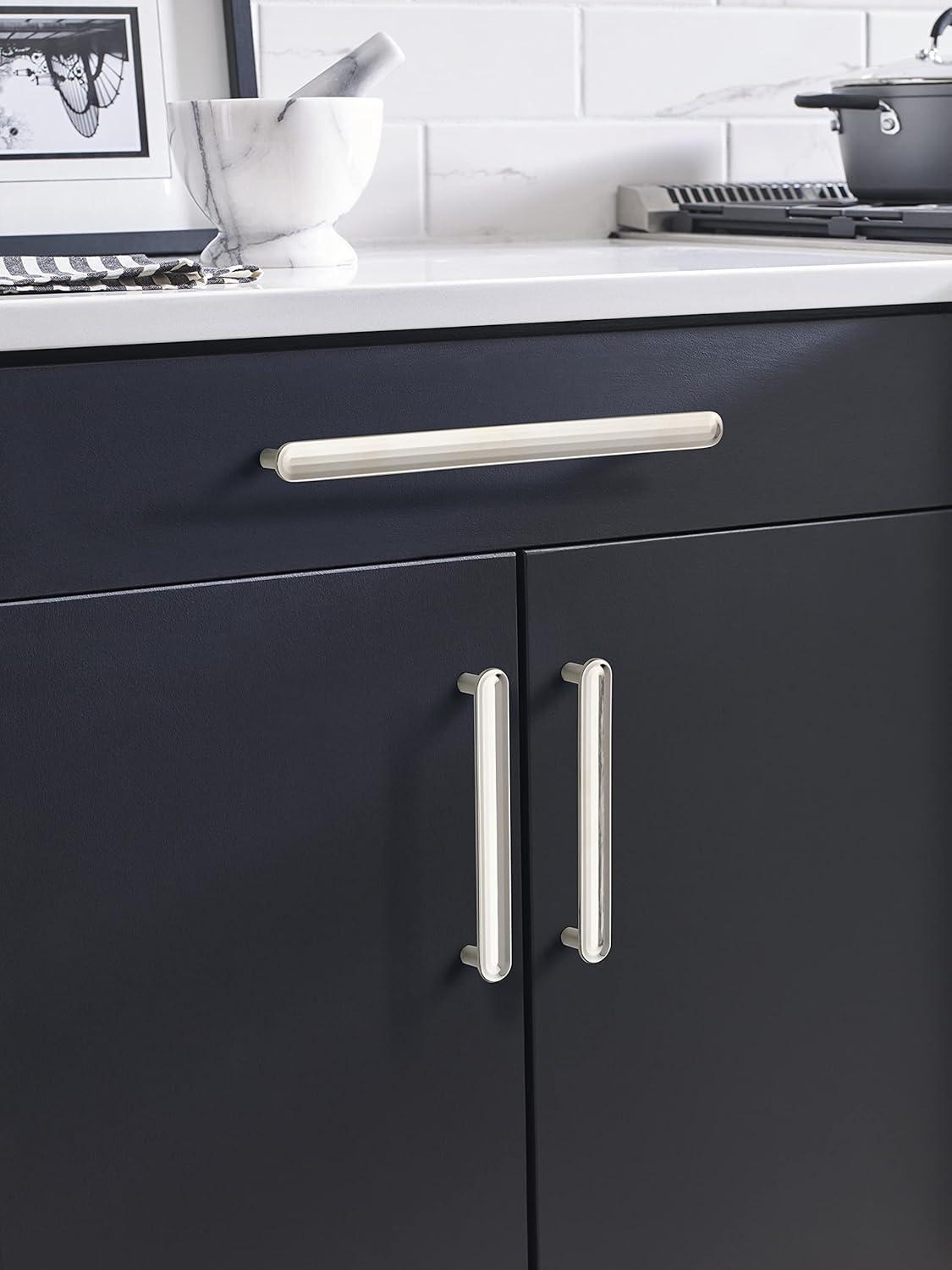 imageAmerock Cabinet Pull Golden Champagne 334 inch 96 mm Center to Center Concentric 1 Pack Drawer Pull Drawer Handle Cabinet HardwarePolished Nickel