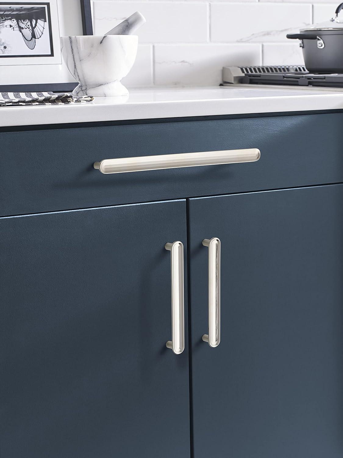 imageAmerock Cabinet Pull Golden Champagne 334 inch 96 mm Center to Center Concentric 1 Pack Drawer Pull Drawer Handle Cabinet HardwarePolished Nickel