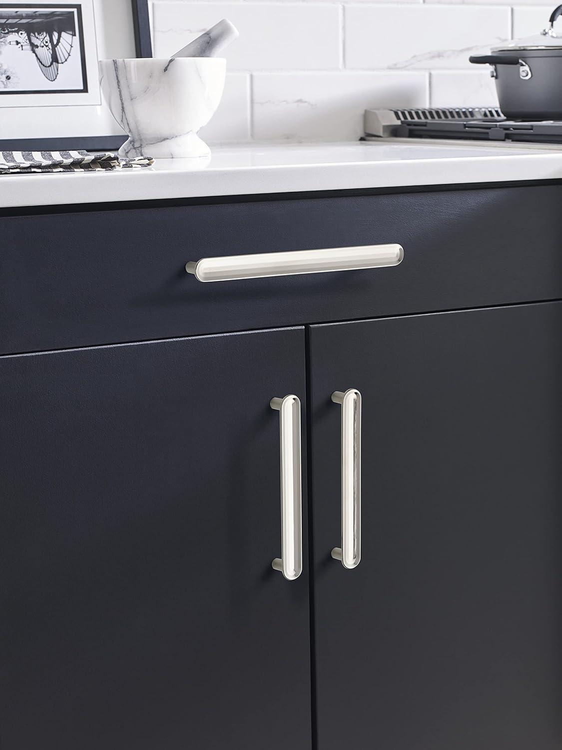 imageAmerock Cabinet Pull Golden Champagne 334 inch 96 mm Center to Center Concentric 1 Pack Drawer Pull Drawer Handle Cabinet HardwarePolished Nickel