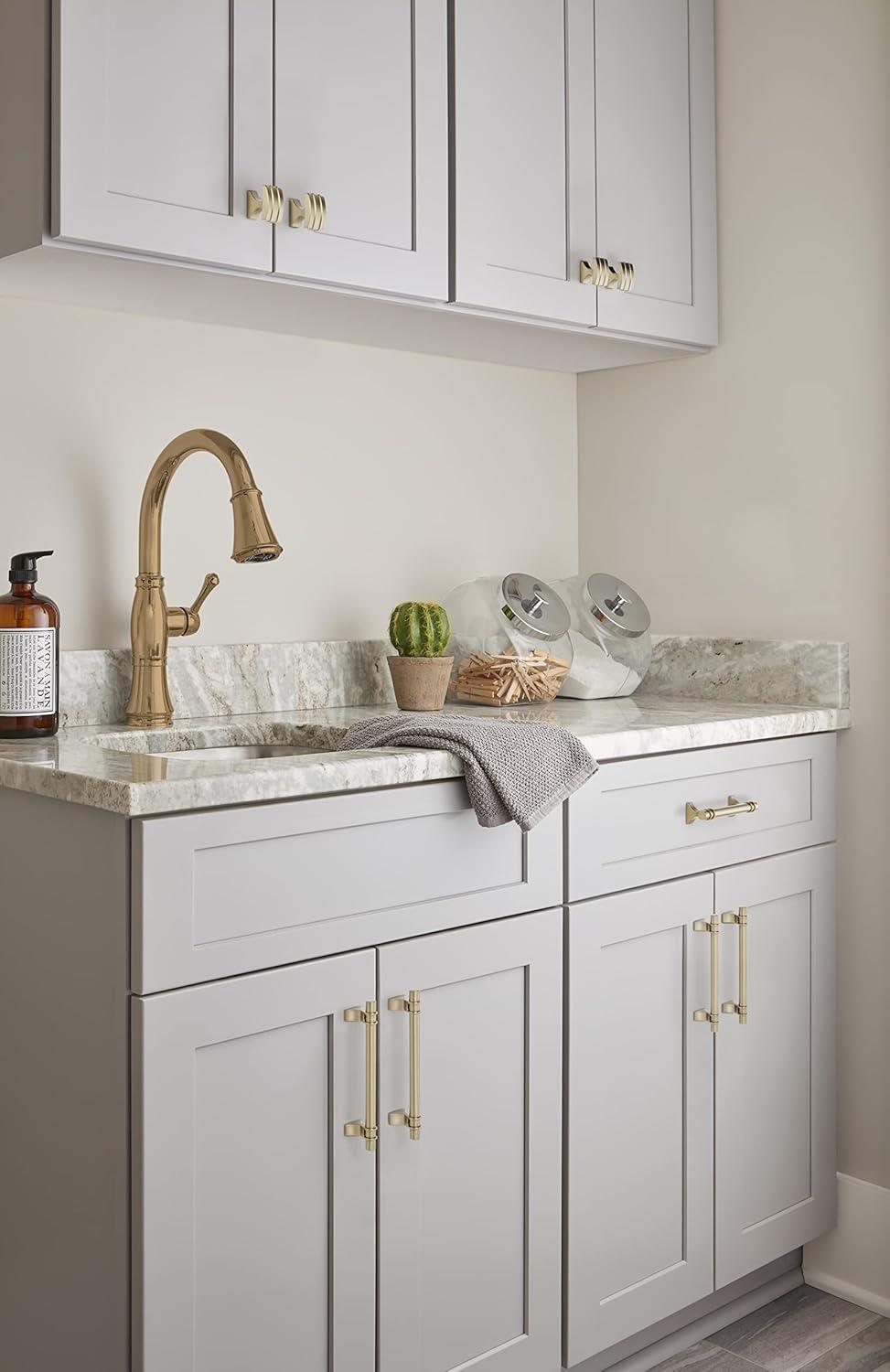imageAmerock Cabinet Pull Golden Champagne 6516 inch 160 mm Center to Center Davenport 1 Pack Drawer Pull Drawer Handle Cabinet HardwareGolden Champagne