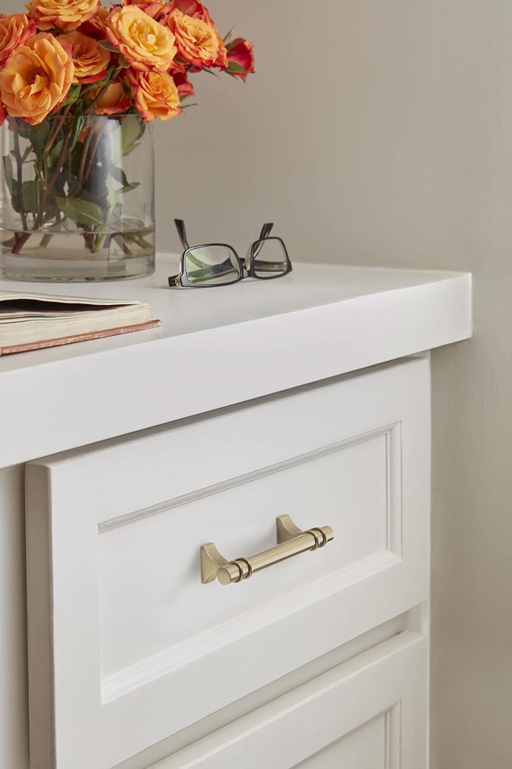 imageAmerock Cabinet Pull Golden Champagne 6516 inch 160 mm Center to Center Davenport 1 Pack Drawer Pull Drawer Handle Cabinet HardwareGolden Champagne
