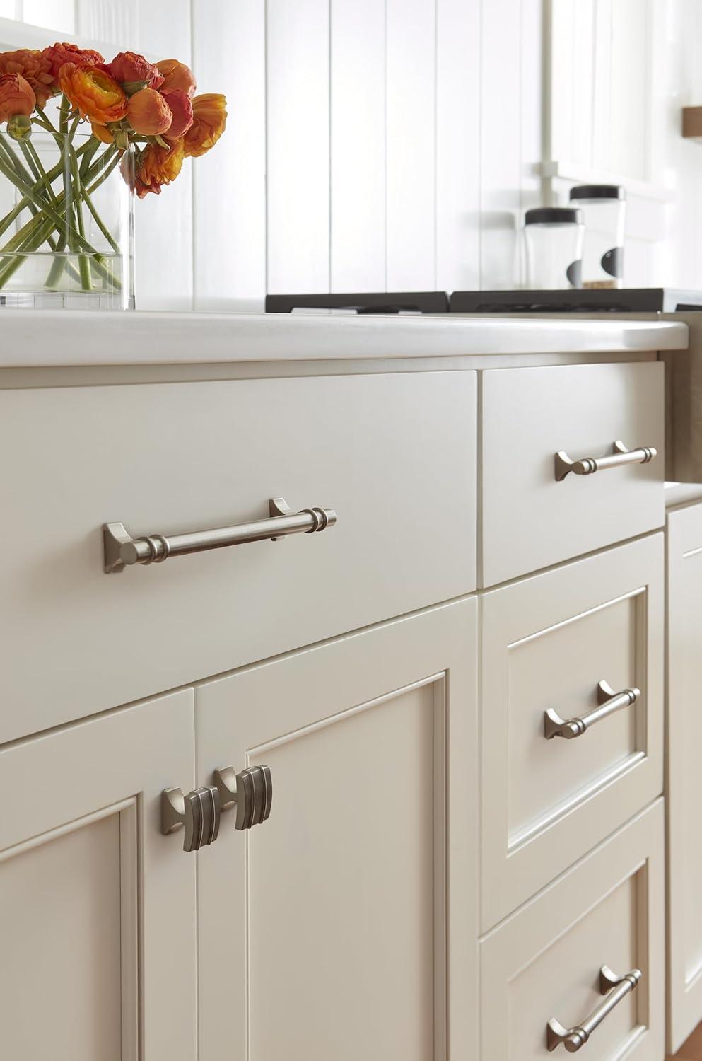 imageAmerock Cabinet Pull Golden Champagne 6516 inch 160 mm Center to Center Davenport 1 Pack Drawer Pull Drawer Handle Cabinet HardwareSatin Nickel