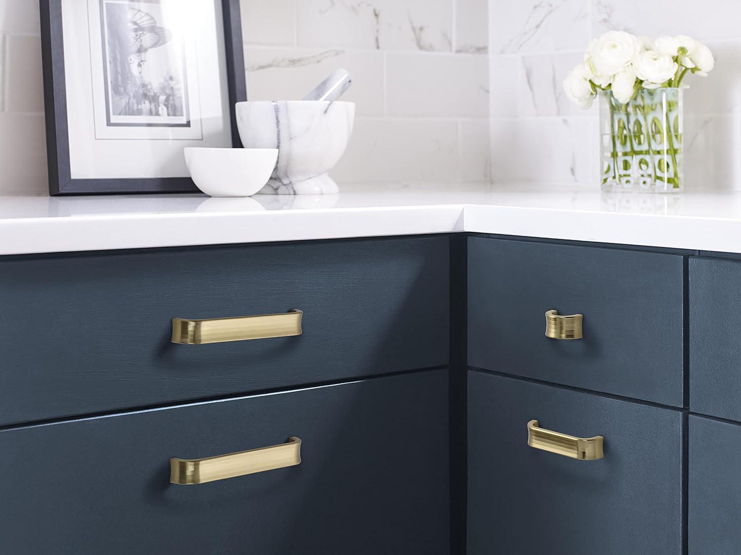 imageAmerock Cabinet Pull Golden Champagne 7916 inch 192 mm Center to Center Concentric 1 Pack Drawer Pull Drawer Handle Cabinet HardwareGolden Champagne