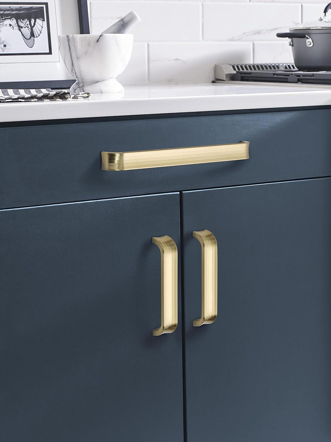 imageAmerock Cabinet Pull Golden Champagne 7916 inch 192 mm Center to Center Concentric 1 Pack Drawer Pull Drawer Handle Cabinet HardwareGolden Champagne