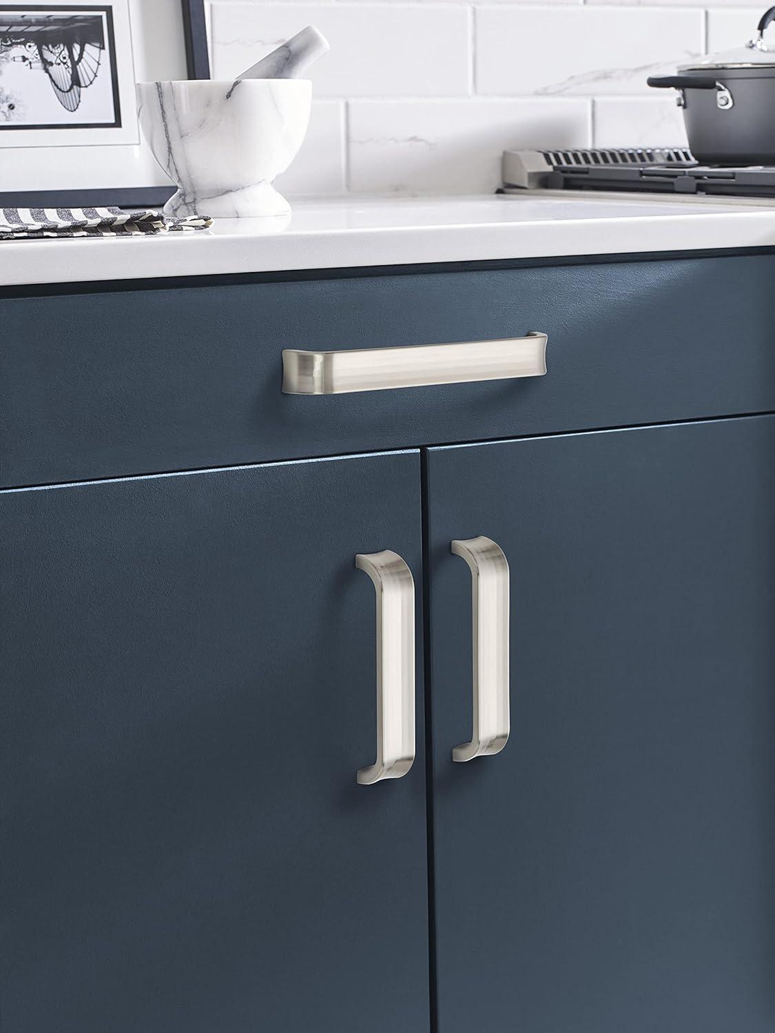 imageAmerock Cabinet Pull Golden Champagne 7916 inch 192 mm Center to Center Concentric 1 Pack Drawer Pull Drawer Handle Cabinet HardwareSatin Nickel