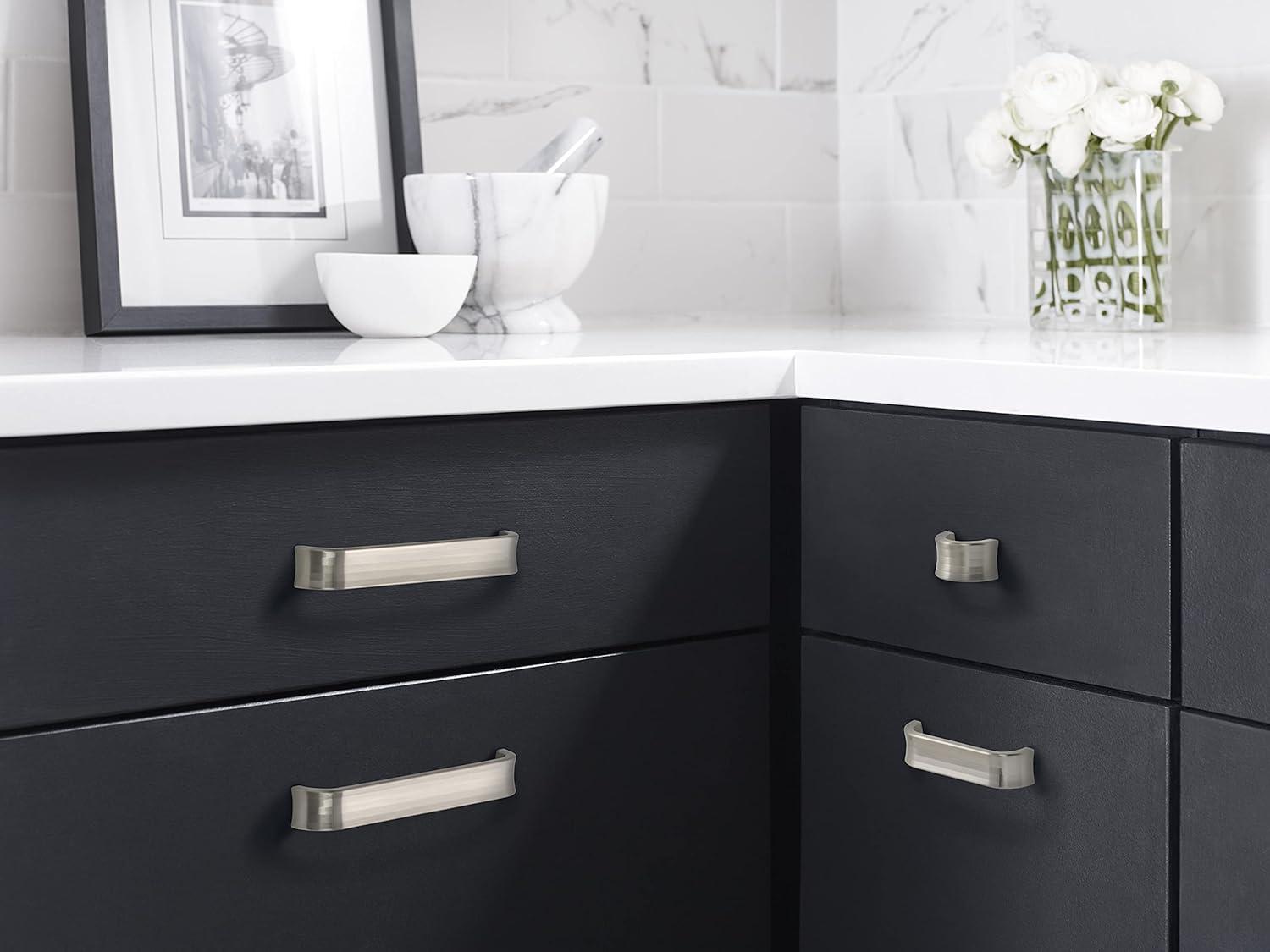 imageAmerock Cabinet Pull Golden Champagne 7916 inch 192 mm Center to Center Concentric 1 Pack Drawer Pull Drawer Handle Cabinet HardwareSatin Nickel