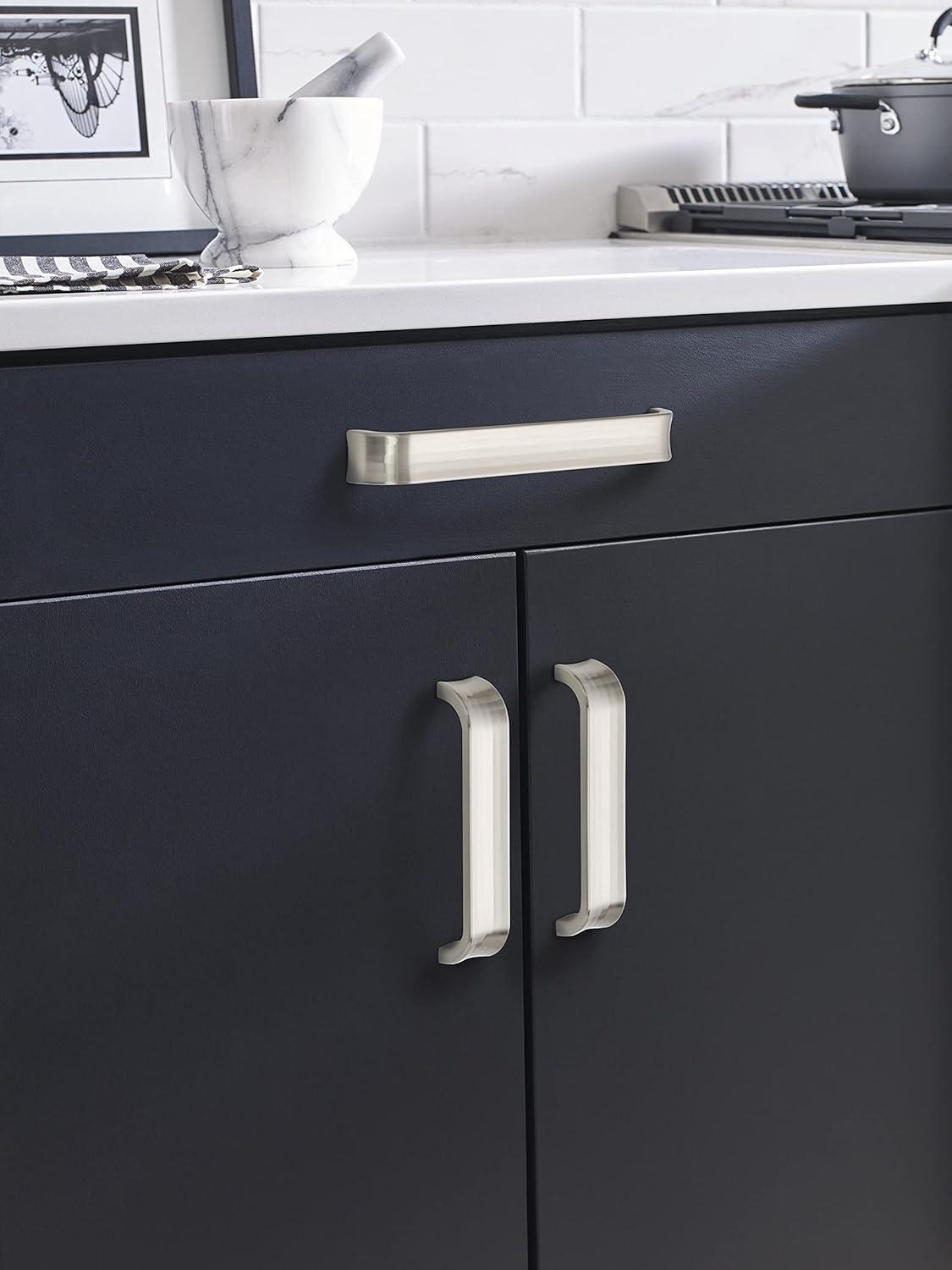 imageAmerock Cabinet Pull Golden Champagne 7916 inch 192 mm Center to Center Concentric 1 Pack Drawer Pull Drawer Handle Cabinet HardwareSatin Nickel