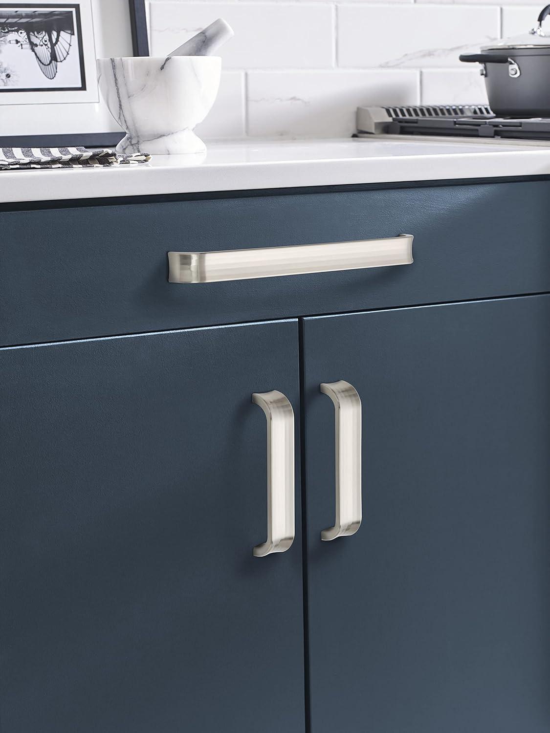 imageAmerock Cabinet Pull Golden Champagne 7916 inch 192 mm Center to Center Concentric 1 Pack Drawer Pull Drawer Handle Cabinet HardwareSatin Nickel