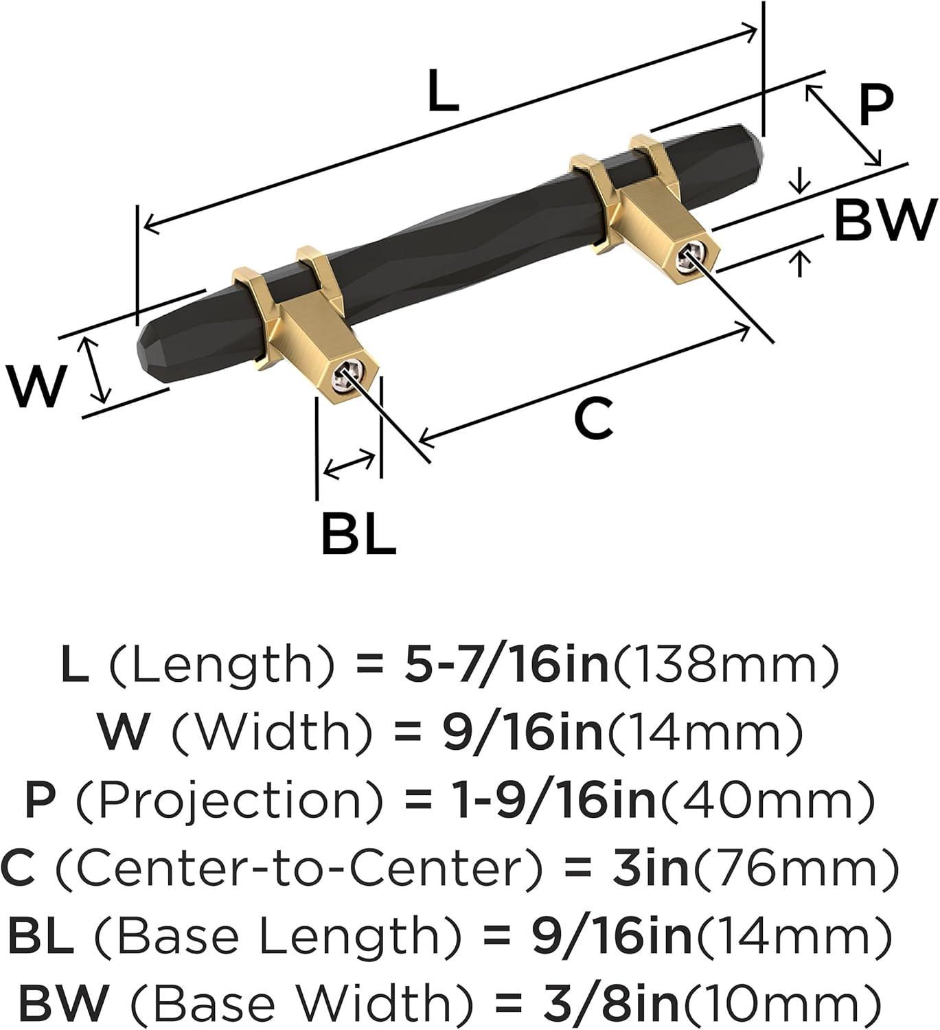 imageAmerock Cabinet Pull Golden ChampagneBlack Chrome 334 inch 96 mm CentertoCenter London 1 Pack Drawer Pull Drawer Handle Cabinet HardwareBlack BronzeChampagne Bronze