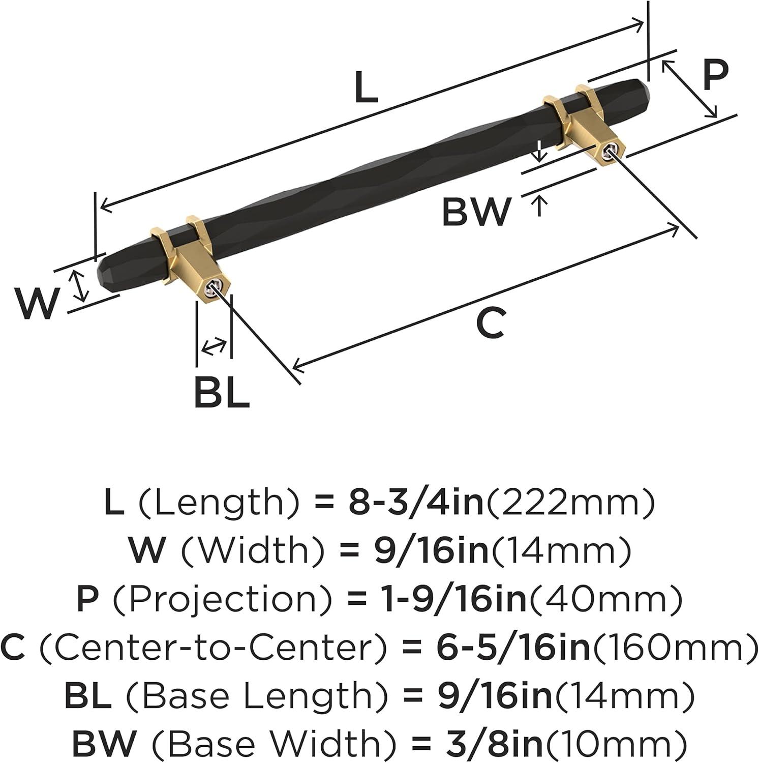 imageAmerock Cabinet Pull Golden ChampagneBlack Chrome 334 inch 96 mm CentertoCenter London 1 Pack Drawer Pull Drawer Handle Cabinet HardwareBlack BronzeChampagne Bronze