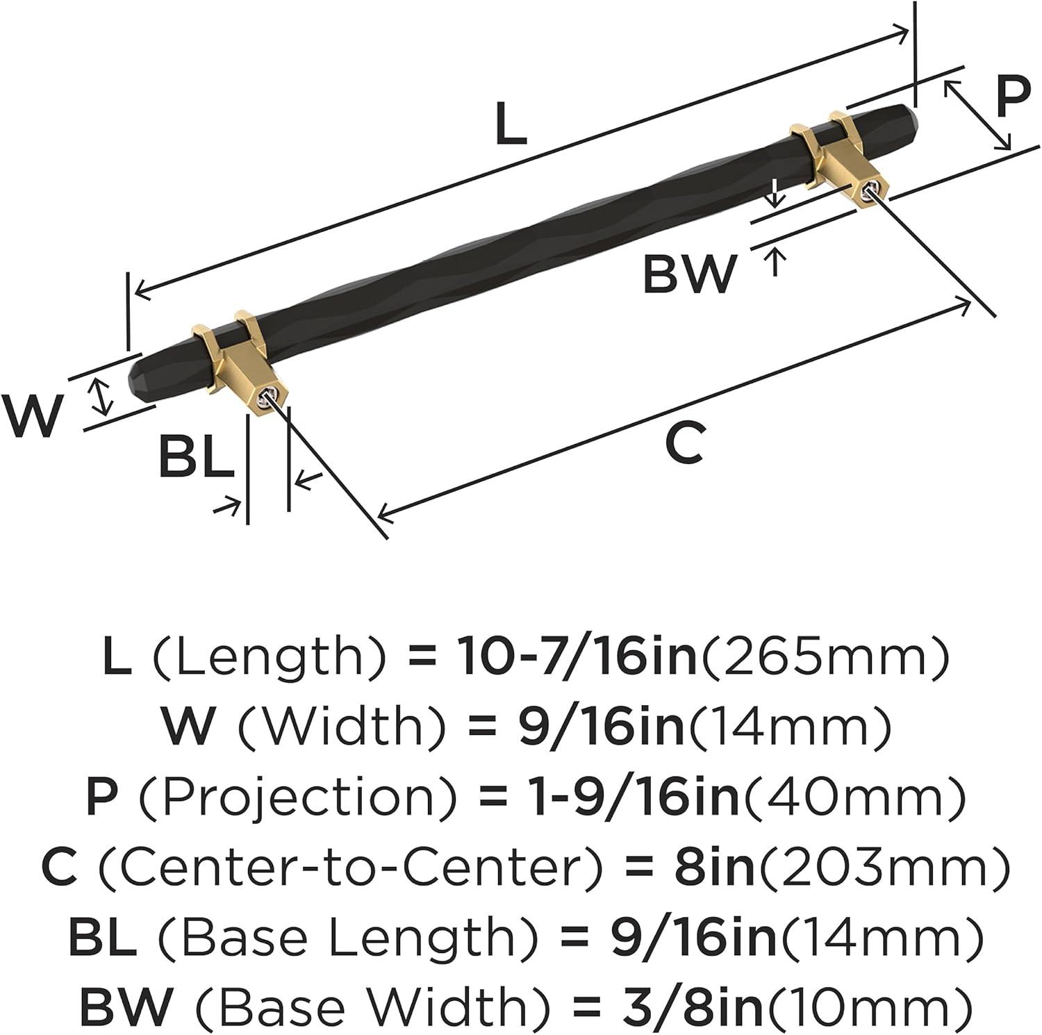 imageAmerock Cabinet Pull Golden ChampagneBlack Chrome 334 inch 96 mm CentertoCenter London 1 Pack Drawer Pull Drawer Handle Cabinet HardwareBlack BronzeChampagne Bronze