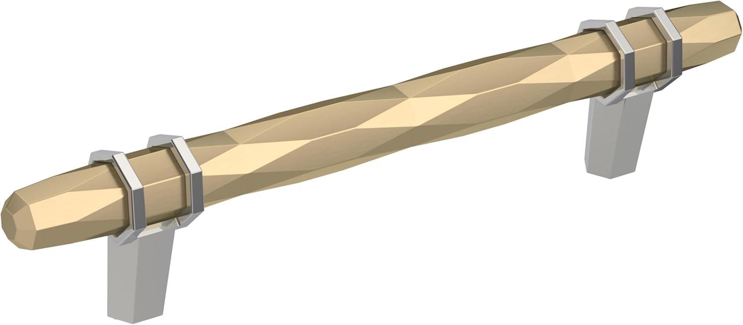 imageAmerock Cabinet Pull Golden ChampagneBlack Chrome 334 inch 96 mm CentertoCenter London 1 Pack Drawer Pull Drawer Handle Cabinet HardwareGolden ChampagnePolished Chrome