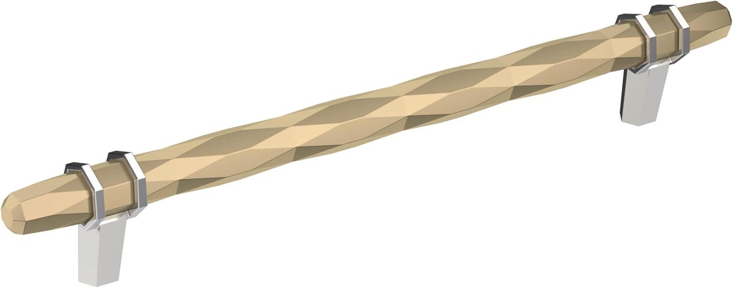 imageAmerock Cabinet Pull Golden ChampagneBlack Chrome 334 inch 96 mm CentertoCenter London 1 Pack Drawer Pull Drawer Handle Cabinet HardwareGolden ChampagnePolished Chrome