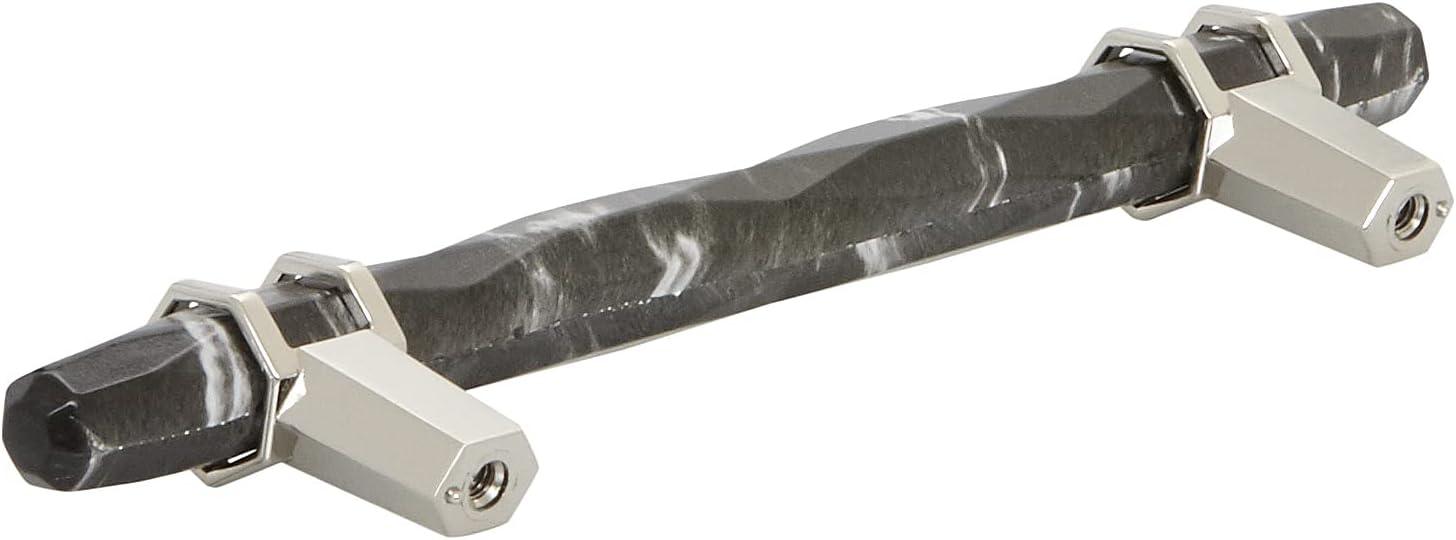 imageAmerock Cabinet Pull Marble WhiteGolden Champagne 5116 inch 128 mm Center to Center Carrione 1 Pack Drawer Pull Drawer Handle Cabinet Hardware ZincMarble BlackPolished Nickel