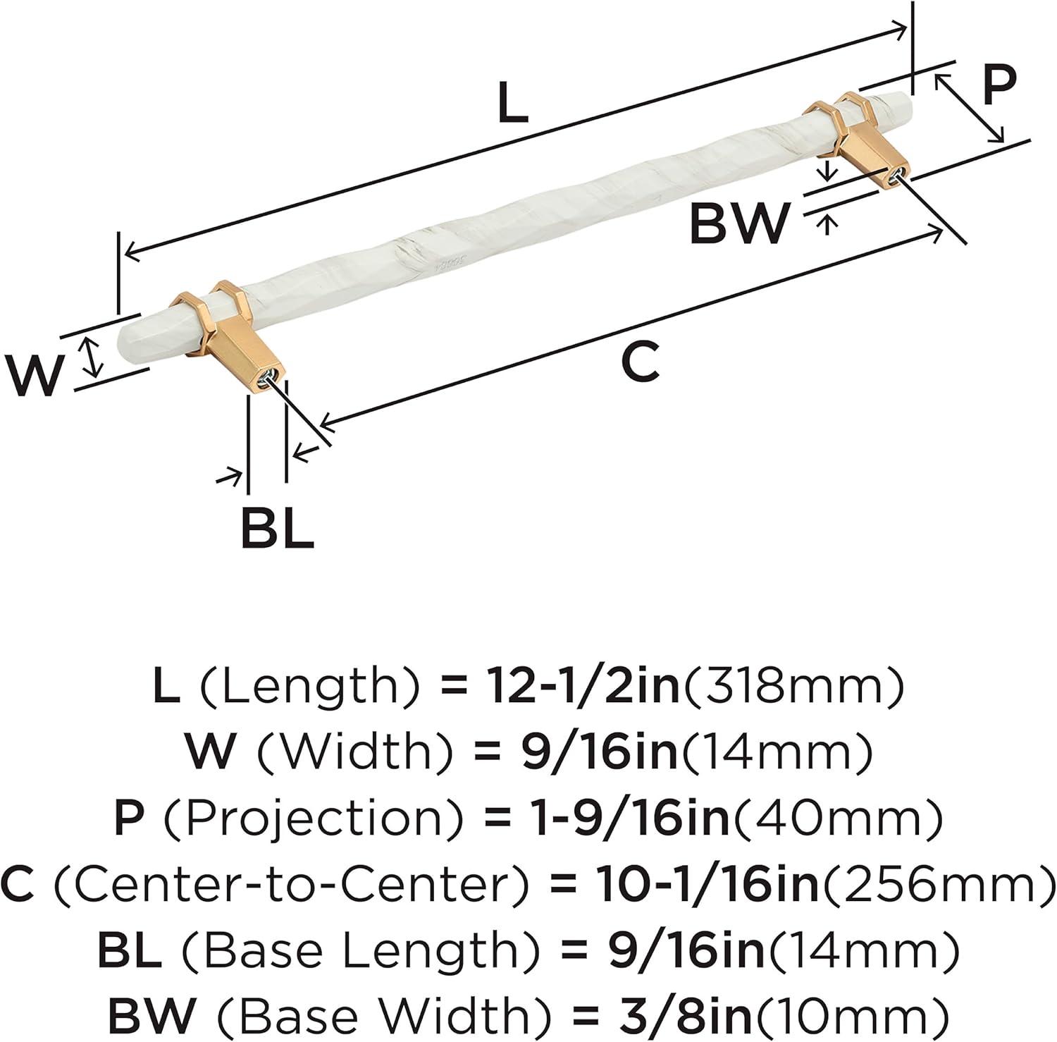 imageAmerock Cabinet Pull Marble WhiteGolden Champagne 5116 inch 128 mm Center to Center Carrione 1 Pack Drawer Pull Drawer Handle Cabinet Hardware ZincMarble WhiteChampagne Bronze