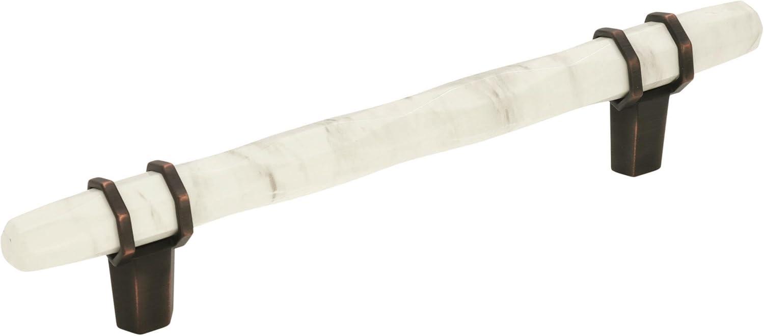 imageAmerock Cabinet Pull Marble WhiteGolden Champagne 5116 inch 128 mm Center to Center Carrione 1 Pack Drawer Pull Drawer Handle Cabinet Hardware ZincMarble WhiteOilRubbed Bronze