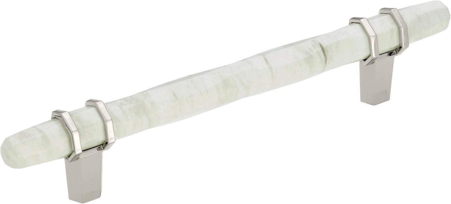 imageAmerock Cabinet Pull Marble WhiteGolden Champagne 5116 inch 128 mm Center to Center Carrione 1 Pack Drawer Pull Drawer Handle Cabinet Hardware ZincMarble WhitePolished Nickel