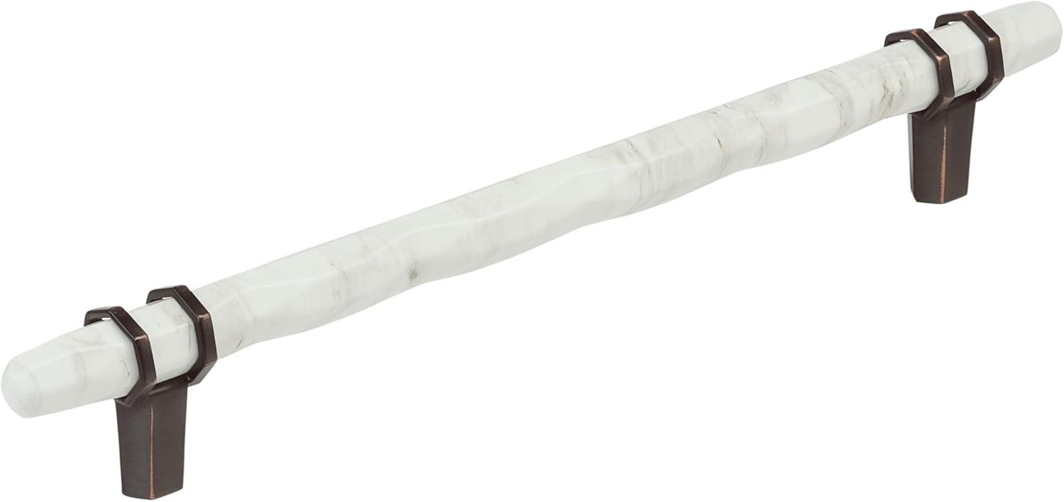 imageAmerock Cabinet Pull Marble WhiteGolden Champagne 5116 inch 128 mm Center to Center Carrione 1 Pack Drawer Pull Drawer Handle Cabinet Hardware ZincMarble WhiteOilRubbed Bronze