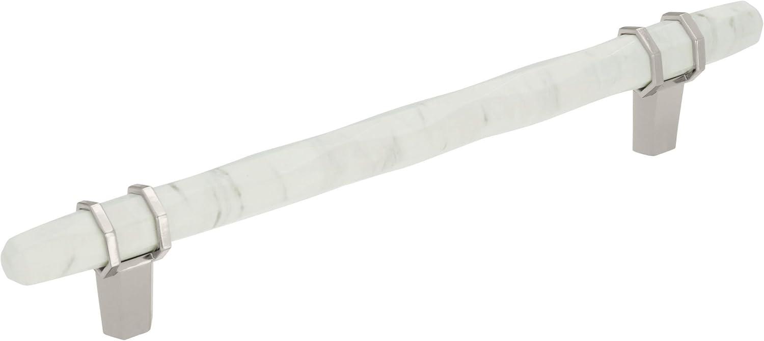 imageAmerock Cabinet Pull Marble WhiteGolden Champagne 5116 inch 128 mm Center to Center Carrione 1 Pack Drawer Pull Drawer Handle Cabinet Hardware ZincMarble WhitePolished Nickel