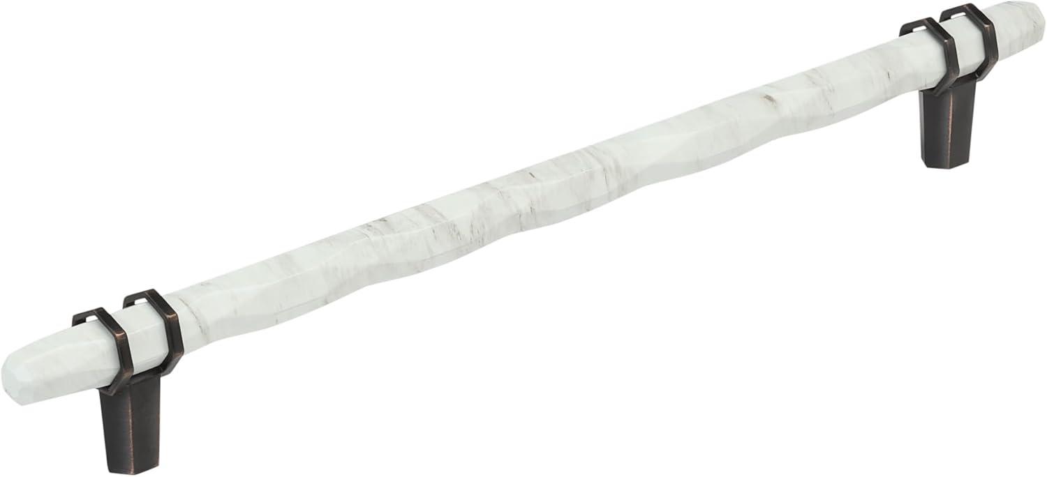imageAmerock Cabinet Pull Marble WhiteGolden Champagne 5116 inch 128 mm Center to Center Carrione 1 Pack Drawer Pull Drawer Handle Cabinet Hardware ZincMarble WhiteOilRubbed Bronze