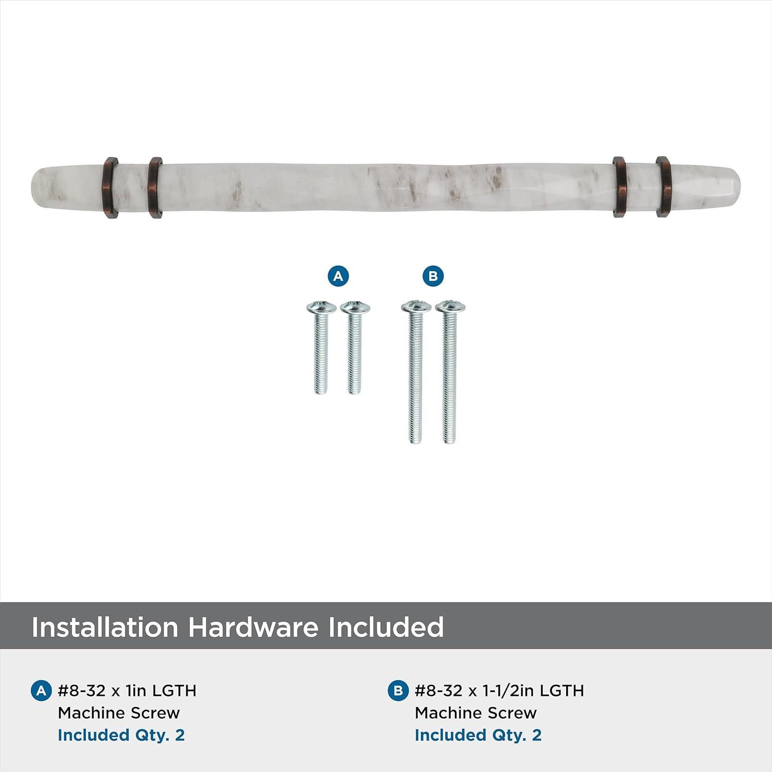 imageAmerock Cabinet Pull Marble WhiteGolden Champagne 5116 inch 128 mm Center to Center Carrione 1 Pack Drawer Pull Drawer Handle Cabinet Hardware ZincMarble WhiteOilRubbed Bronze