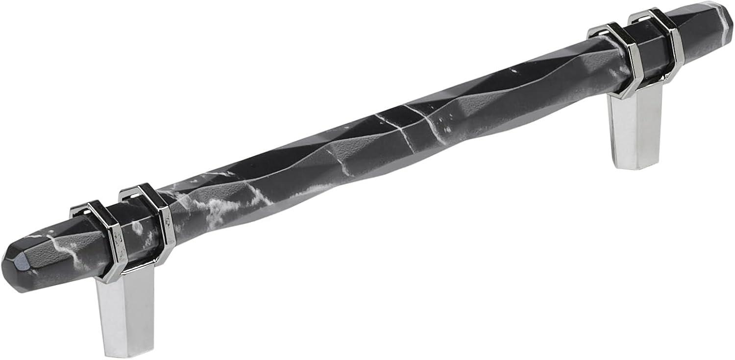 imageAmerock Cabinet Pull Marble WhiteGolden Champagne 5116 inch 128 mm Center to Center Carrione 1 Pack Drawer Pull Drawer Handle Cabinet Hardware ZincMarble BlackPolished Chrome
