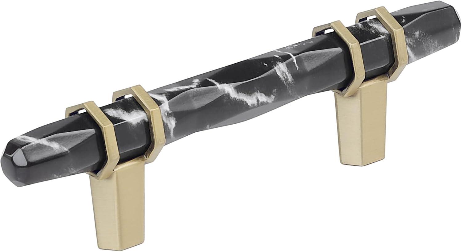 imageAmerock Cabinet Pull Marble WhiteGolden Champagne 5116 inch 128 mm Center to Center Carrione 1 Pack Drawer Pull Drawer Handle Cabinet Hardware ZincMarble BlackGolden Champagne