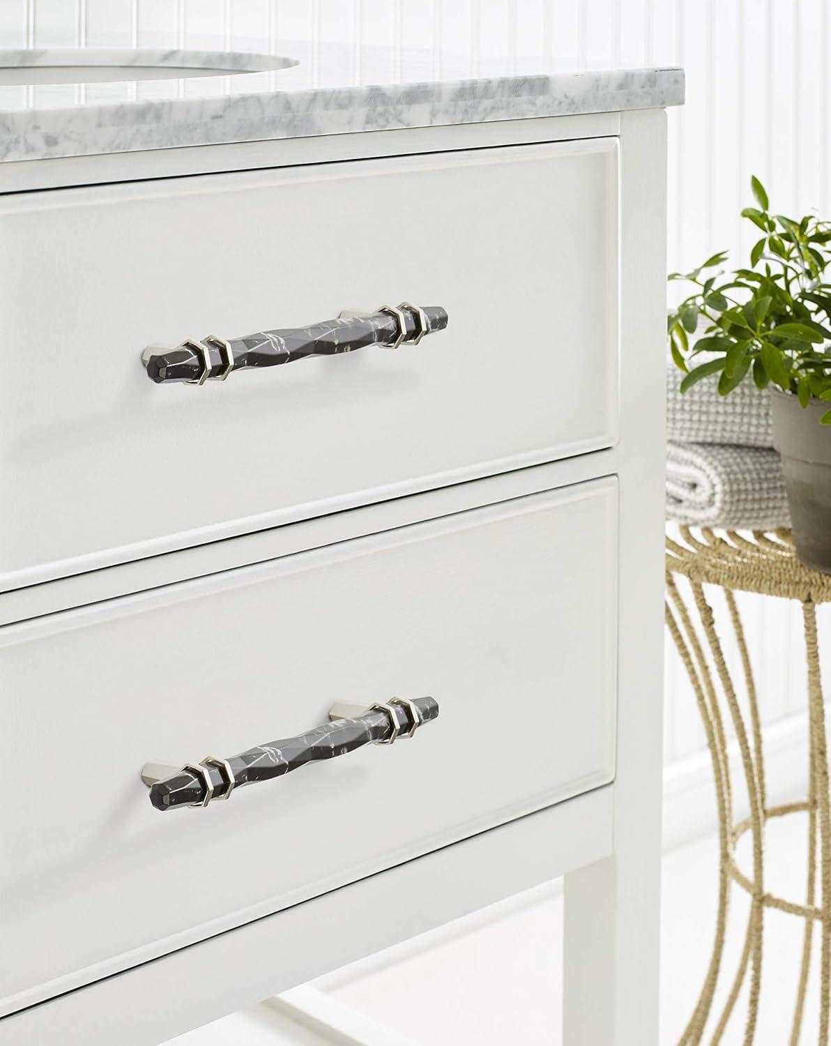 imageAmerock Cabinet Pull Marble WhiteGolden Champagne 5116 inch 128 mm Center to Center Carrione 1 Pack Drawer Pull Drawer Handle Cabinet Hardware ZincMarble BlackPolished Nickel