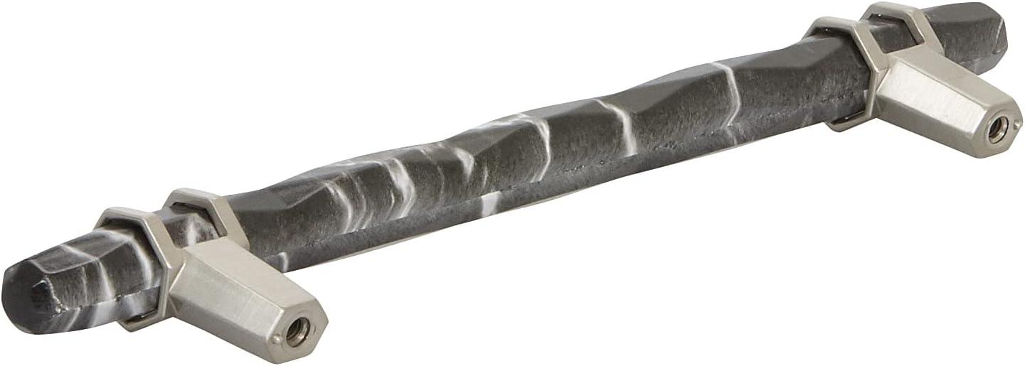 imageAmerock Cabinet Pull Marble WhiteGolden Champagne 5116 inch 128 mm Center to Center Carrione 1 Pack Drawer Pull Drawer Handle Cabinet Hardware ZincMarble BlackSatin Nickel