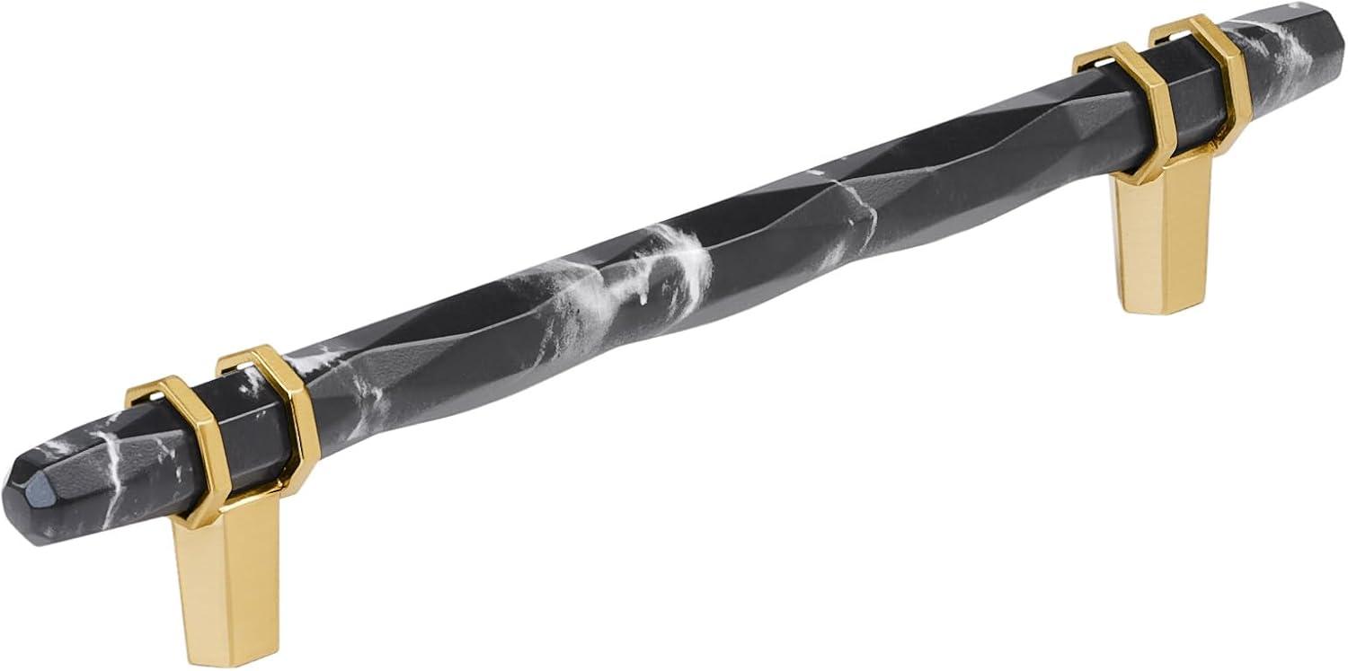 imageAmerock Cabinet Pull Marble WhiteGolden Champagne 5116 inch 128 mm Center to Center Carrione 1 Pack Drawer Pull Drawer Handle Cabinet Hardware ZincMarble BlackChampagne Bronze