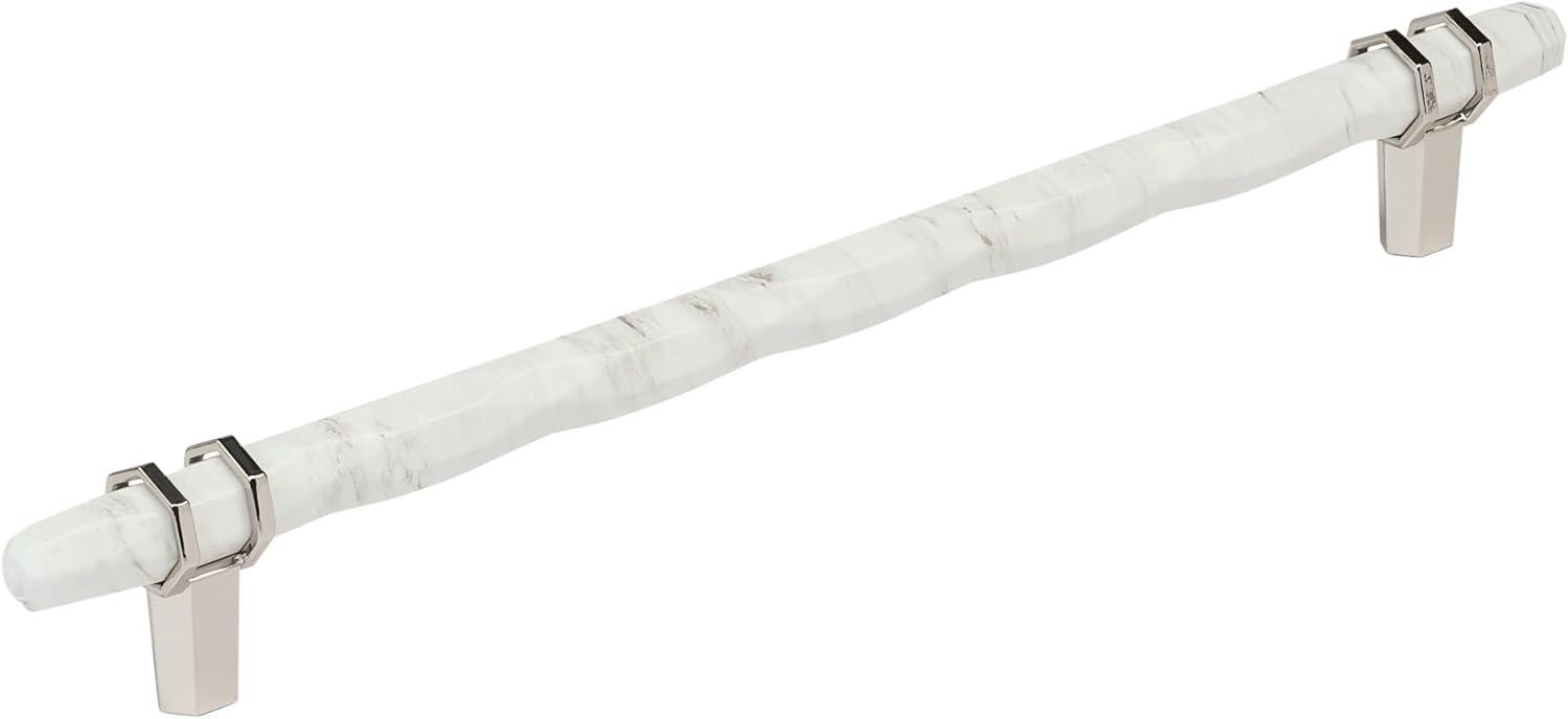 imageAmerock Cabinet Pull Marble WhiteGolden Champagne 5116 inch 128 mm Center to Center Carrione 1 Pack Drawer Pull Drawer Handle Cabinet Hardware ZincMarble WhitePolished Nickel