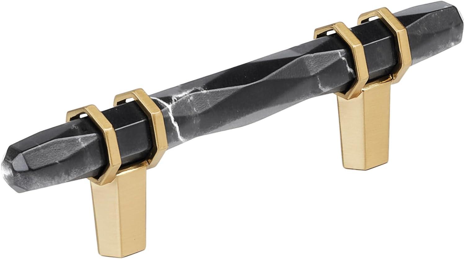 imageAmerock Cabinet Pull Marble WhiteGolden Champagne 5116 inch 128 mm Center to Center Carrione 1 Pack Drawer Pull Drawer Handle Cabinet Hardware ZincMarble BlackChampagne Bronze