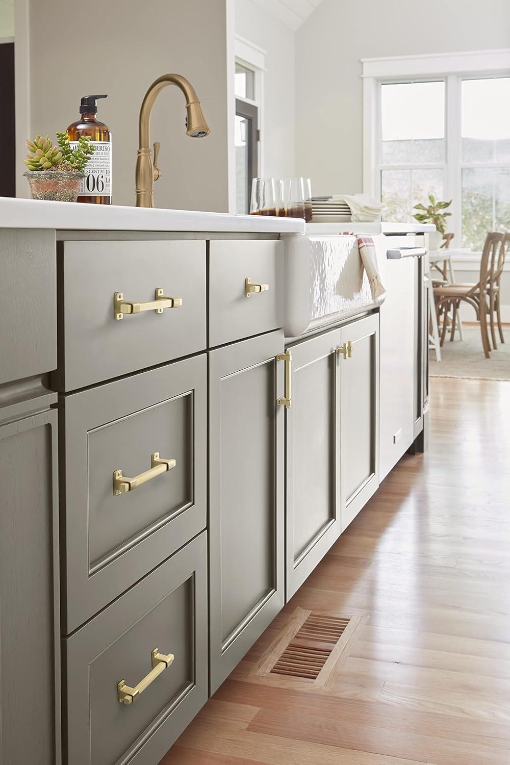 imageAmerock Cabinet Pull Matte Black 10116 inch 256 mm CentertoCenter Rockwell 1 Pack Drawer Pull Drawer Handle Cabinet HardwareMatte Gold