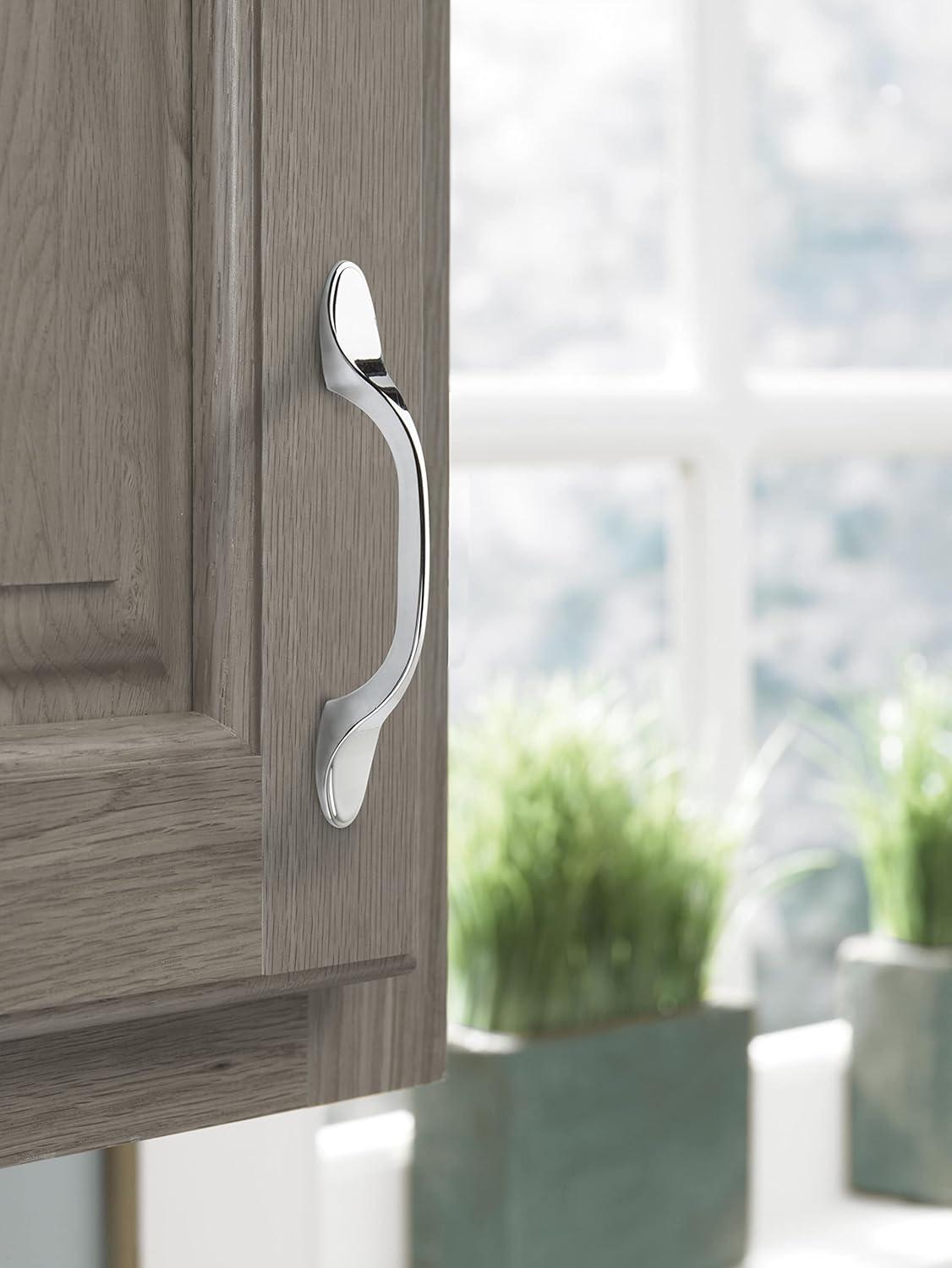 imageAmerock Cabinet Pull Matte Black 3 inch 76 mm CentertoCenter Ravino 1 Pack Drawer Pull Drawer Handle Cabinet HardwarePolished Chrome