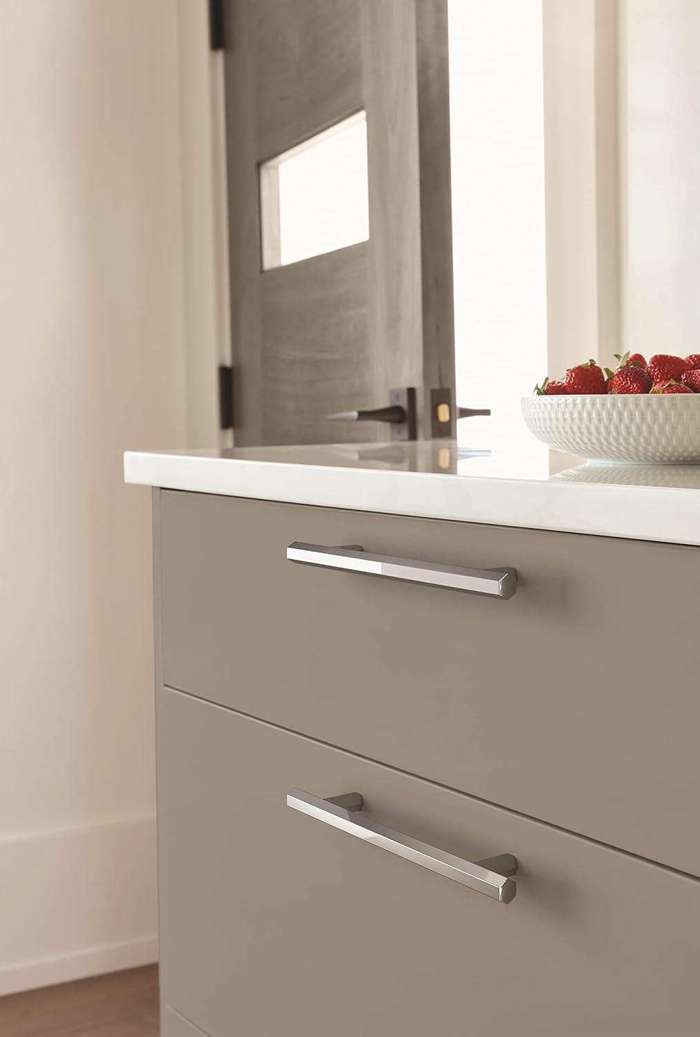 imageAmerock Cabinet Pull Matte Black 334 inch 96 mm CentertoCenter Caliber 1 Pack Drawer Pull Cabinet Handle Cabinet HardwarePolished Chrome