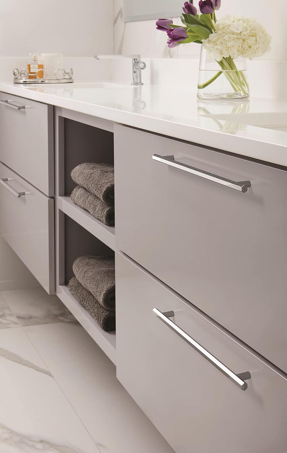 imageAmerock Cabinet Pull Matte Black 334 inch 96 mm CentertoCenter Caliber 1 Pack Drawer Pull Cabinet Handle Cabinet HardwarePolished Chrome