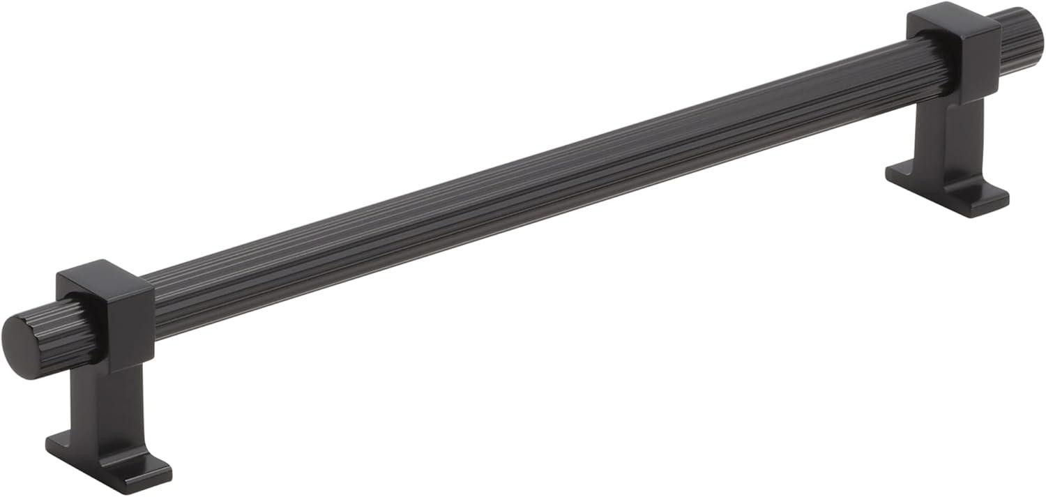 imageAmerock Cabinet Pull Matte Black 6516 inch 160 mm Center to Center Carrigan 1 Pack Drawer Pull Drawer Handle Cabinet HardwareMatte Black